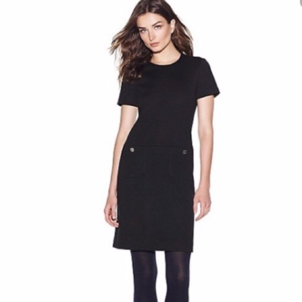 Tory Burch Anthea Black Knit Wool Dress Size Extra Small
